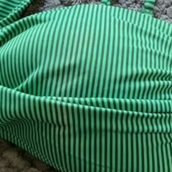 CREMIEUX GREEN/NAVY Striped Bikini Top Swimsuit Size Large GUC #M-173 - Picture 3 of 6